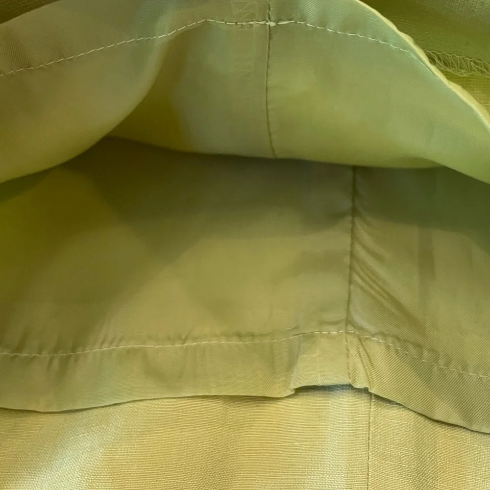 Linen Blend Silk Club Collection Chic Lime Wide-Leg Women’s Pants - Picture 4 of 7